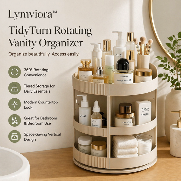 Lymviora™ TidyTurn Rotating Vanity Organizer