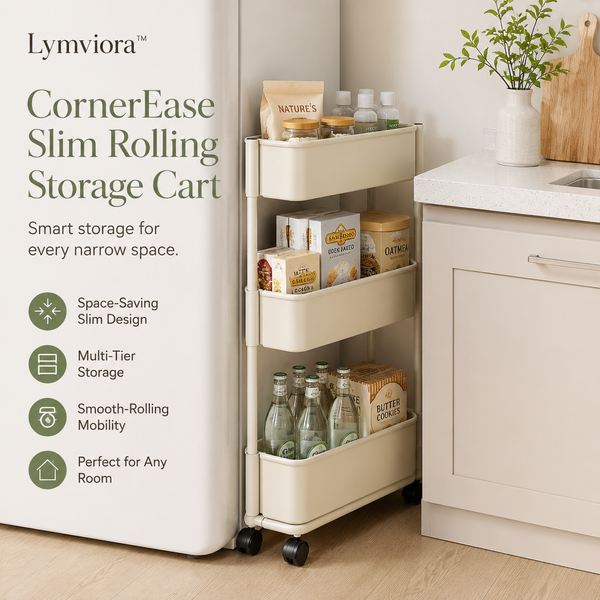 Lymviora™ CornerEase Slim Rolling Storage Cart